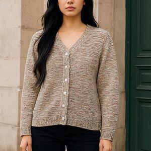 J H Collectibles Woman Chunky Knubby Button Sweater Size Large